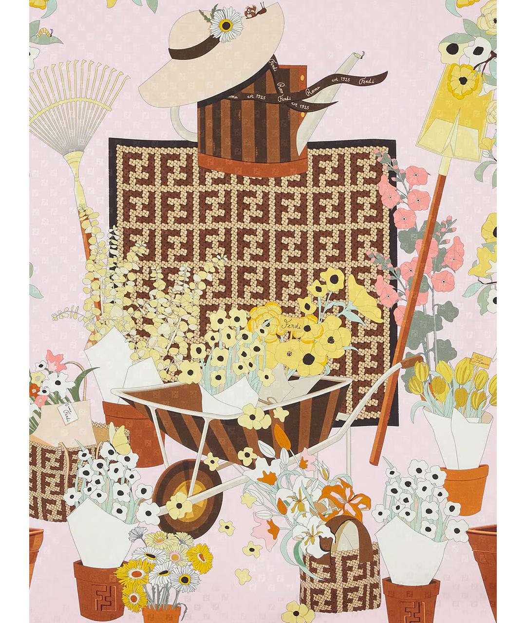 FENDI Мульти шелковый платок, фото 2