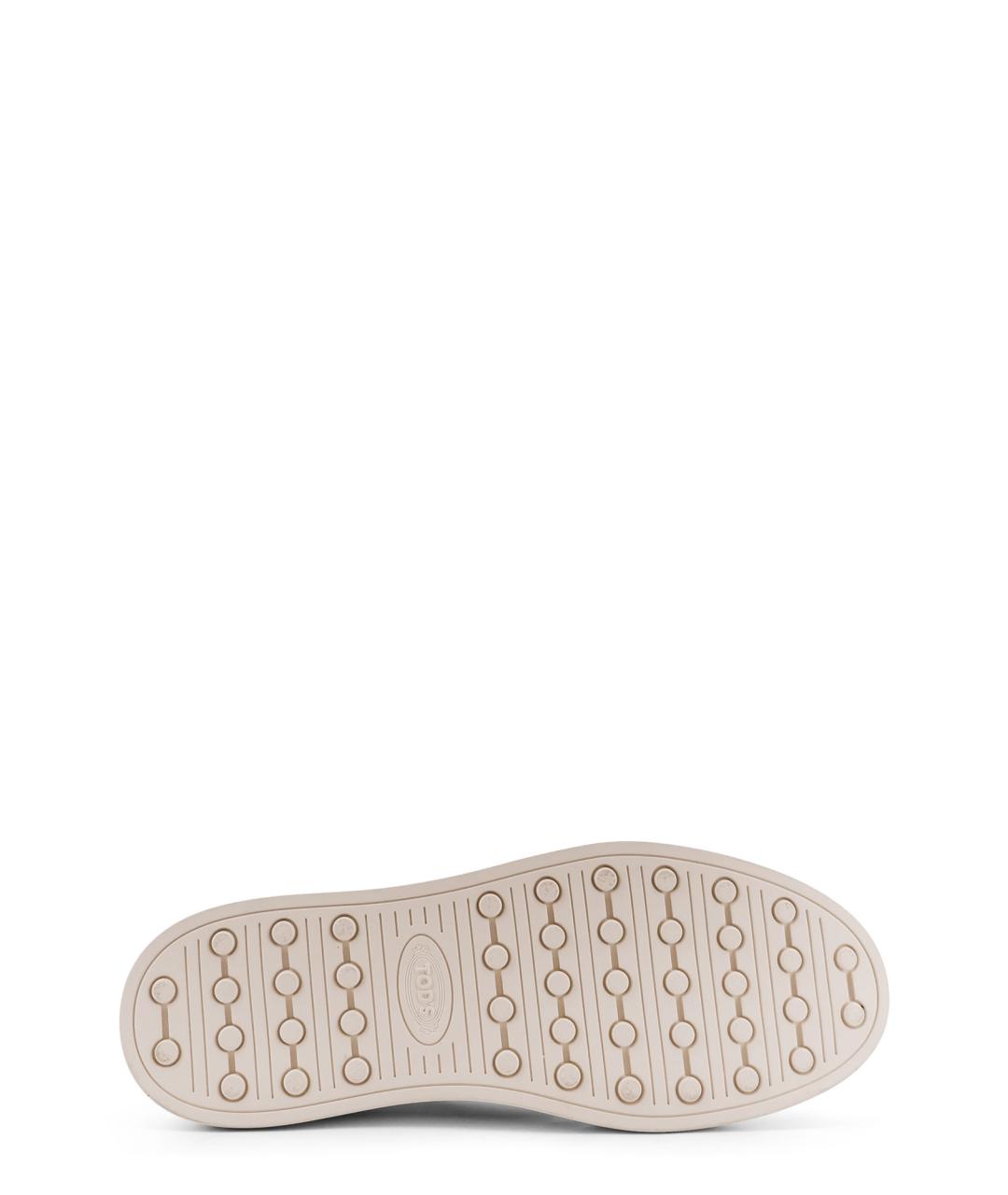 TOD'S Бежевые кожаные низкие кроссовки / кеды, фото 4