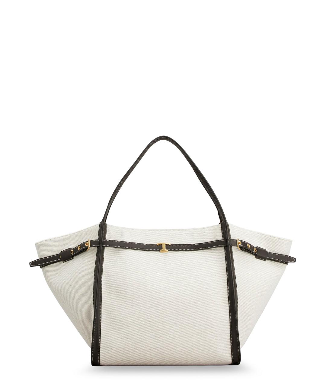 TOD'S Белая тканевая сумка тоут, фото 1