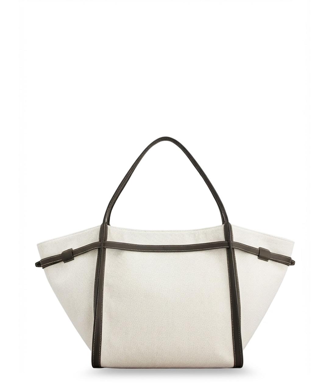 TOD'S Белая тканевая сумка тоут, фото 2