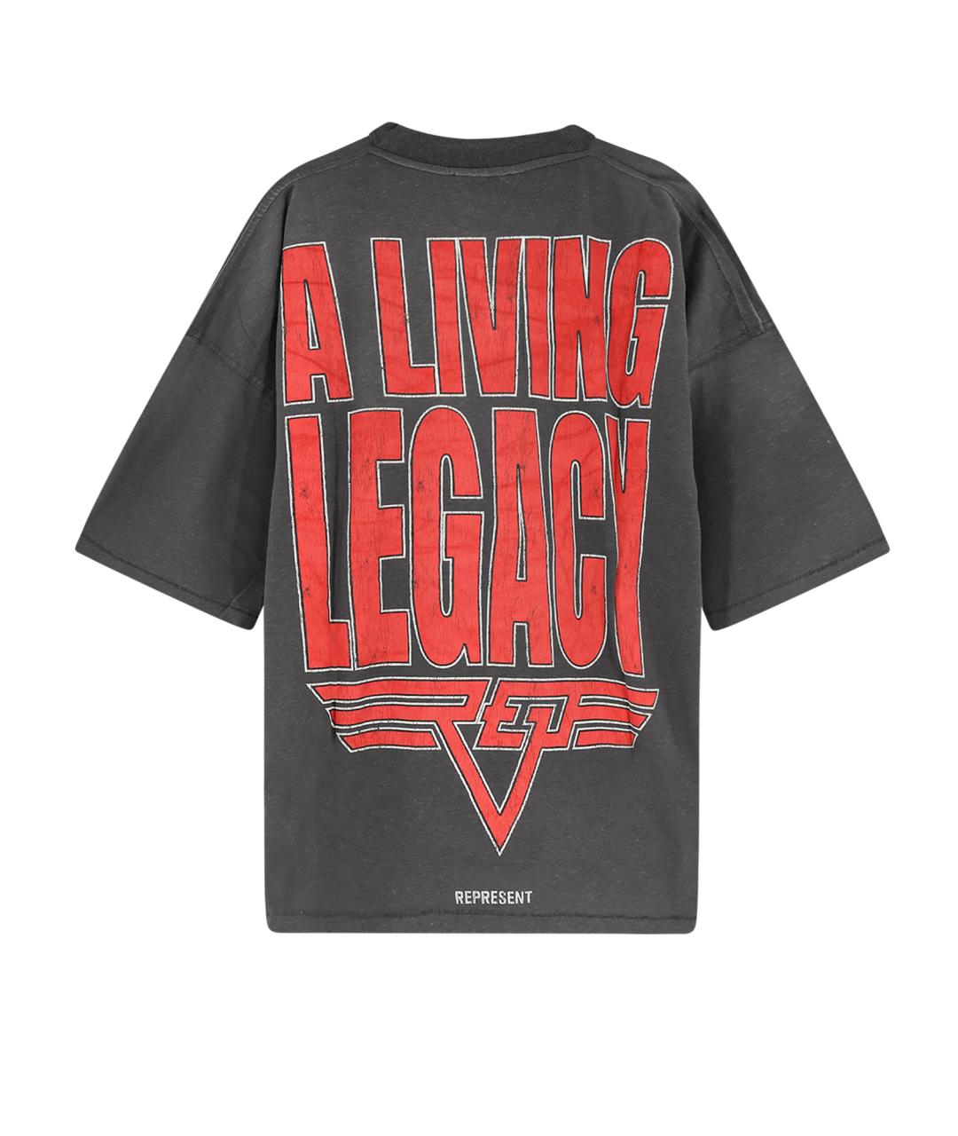 REPRESENT Серая хлопковая футболка, фото 2