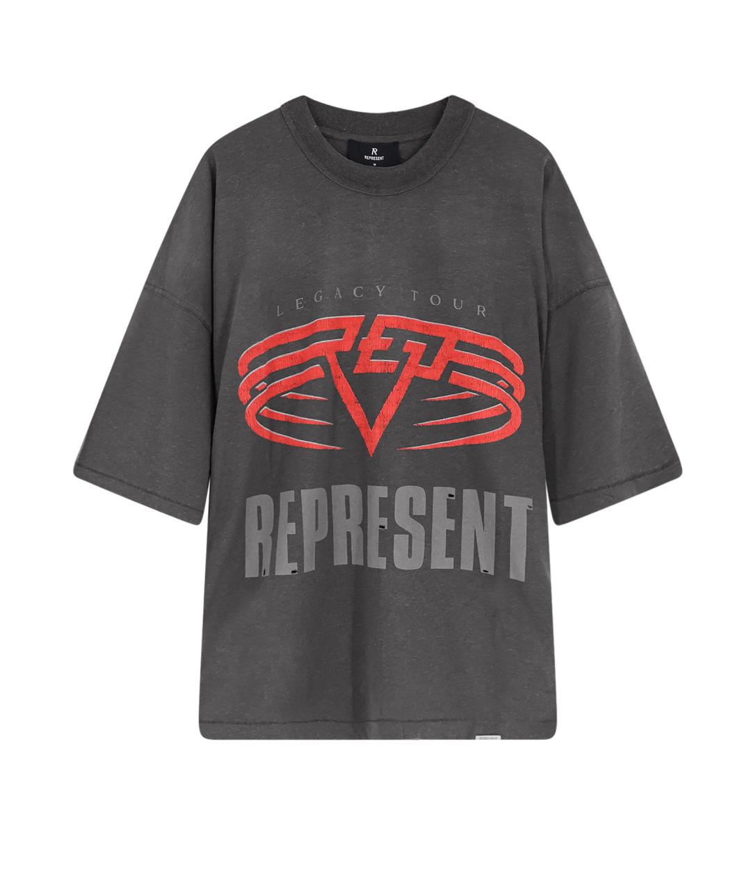REPRESENT Серая хлопковая футболка, фото 1