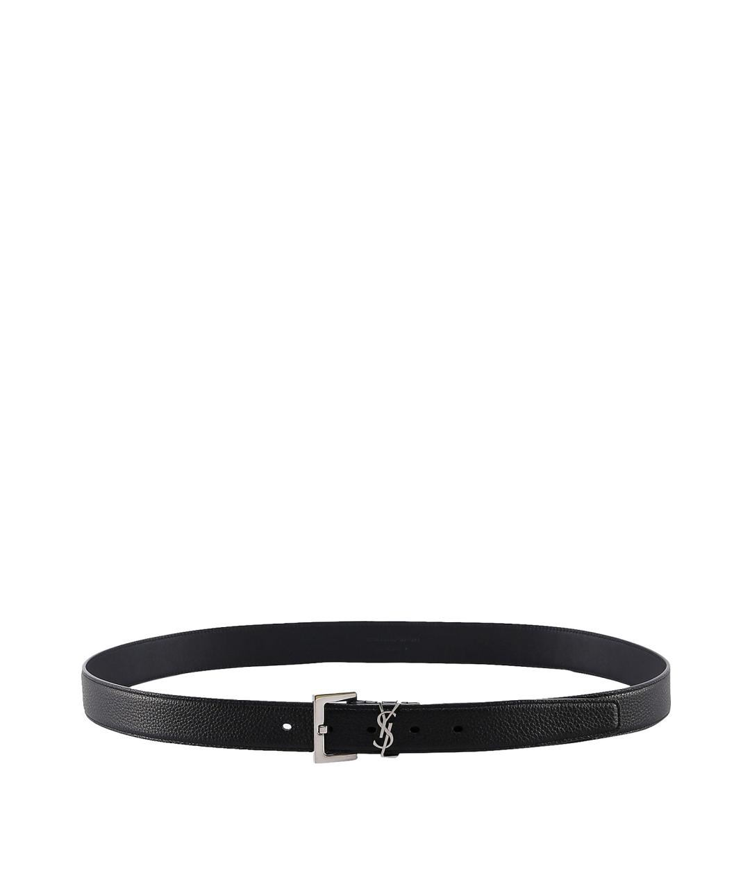 SAINT LAURENT Черный кожаный ремень, фото 1