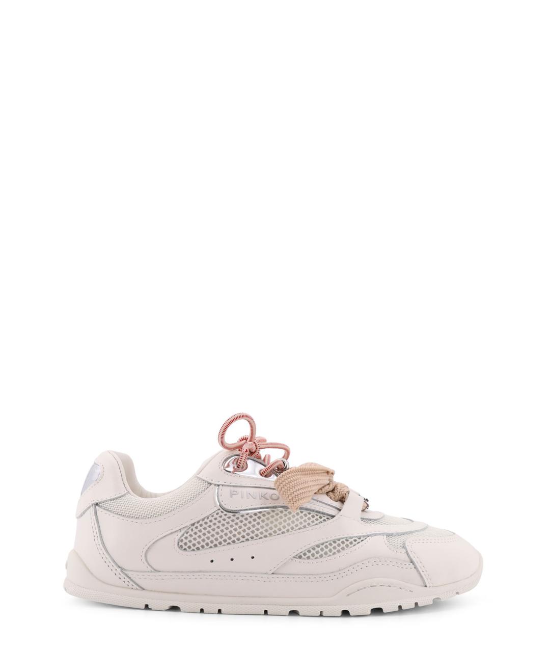PINKO Белые кожаные кроссовки, фото 1