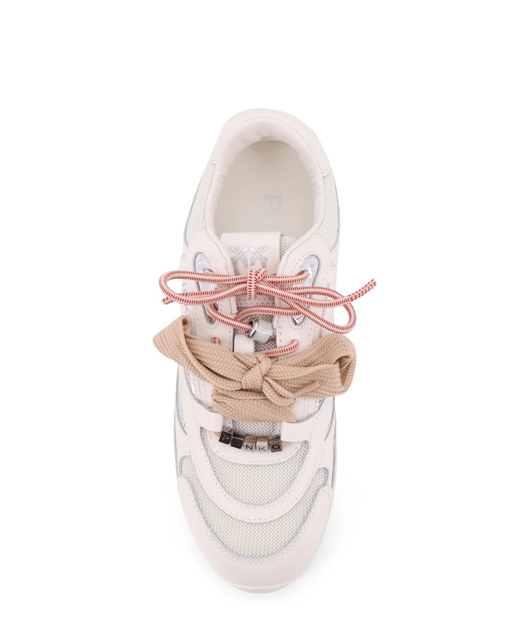 PINKO Белые кожаные кроссовки, фото 5