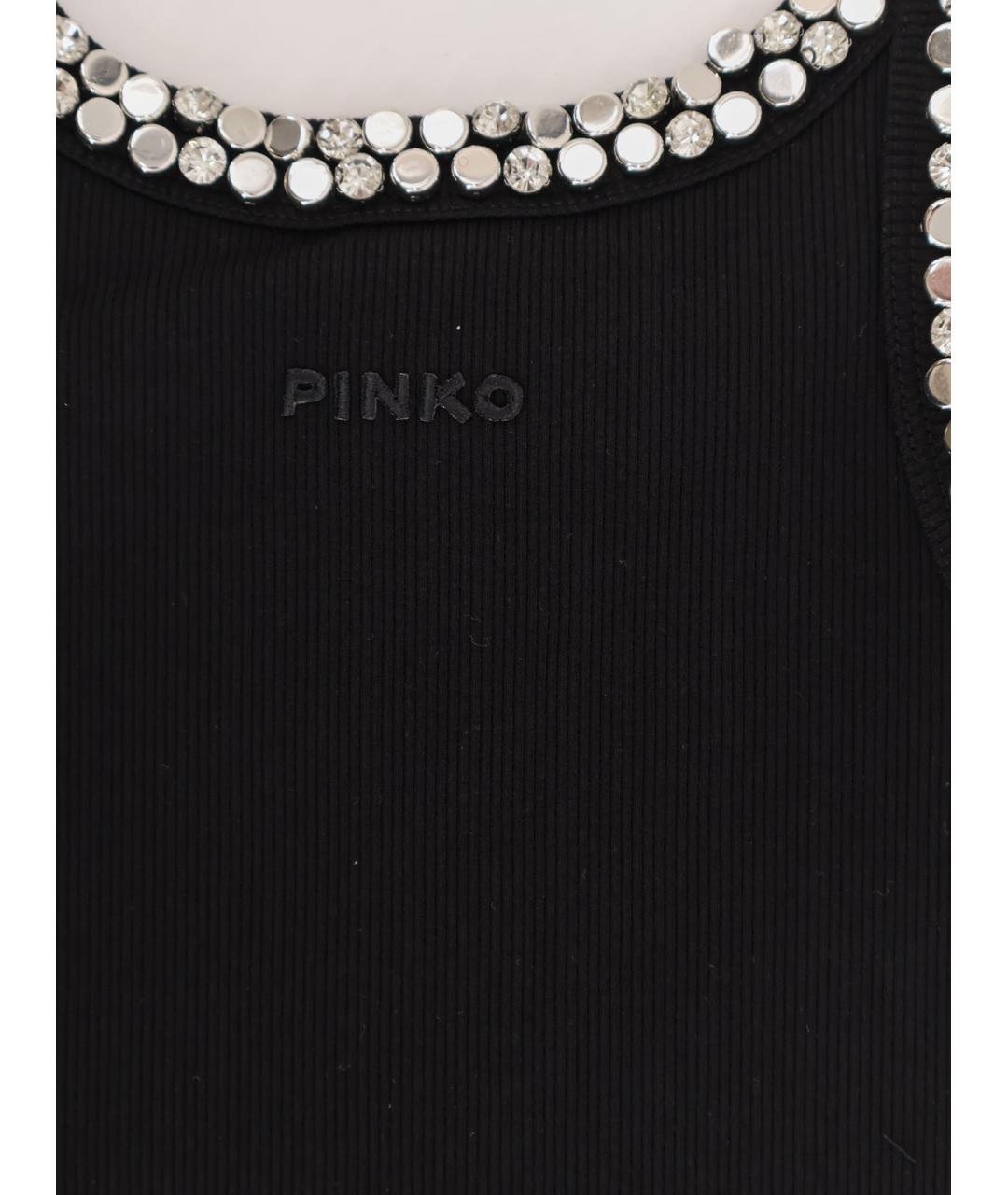 PINKO Черная хлопковая майка, фото 3