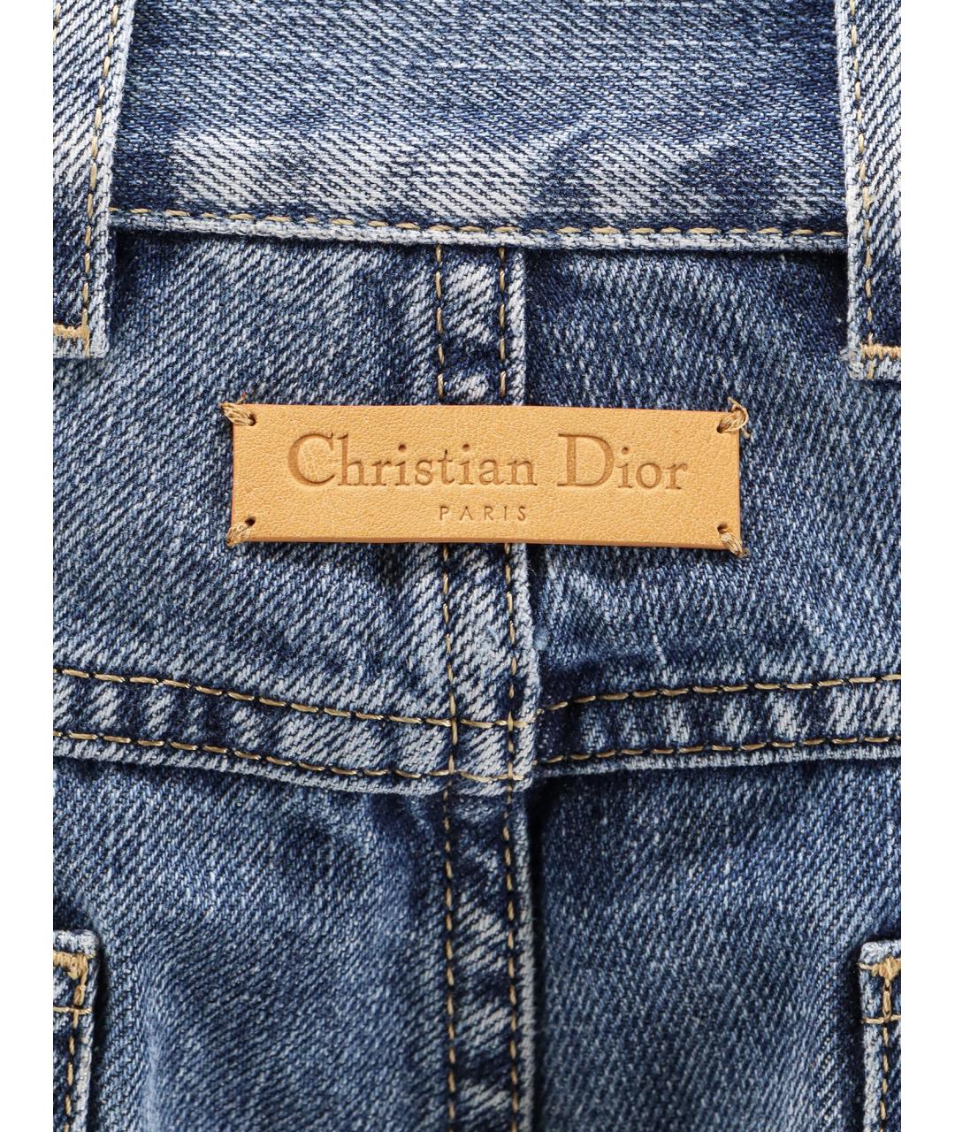 CHRISTIAN DIOR Синие хлопковые прямые джинсы, фото 3