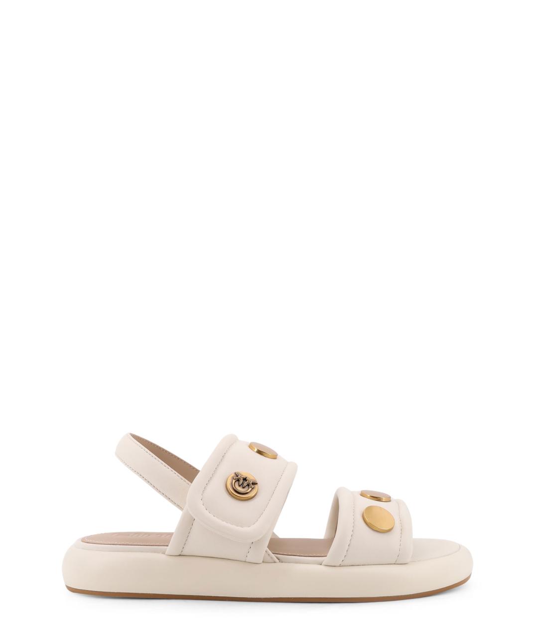 PINKO Белые кожаные сандалии, фото 1