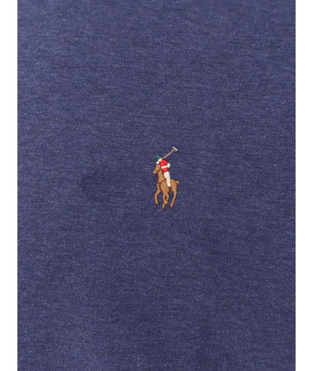 POLO RALPH LAUREN Синяя хлопковая водолазка, фото 3