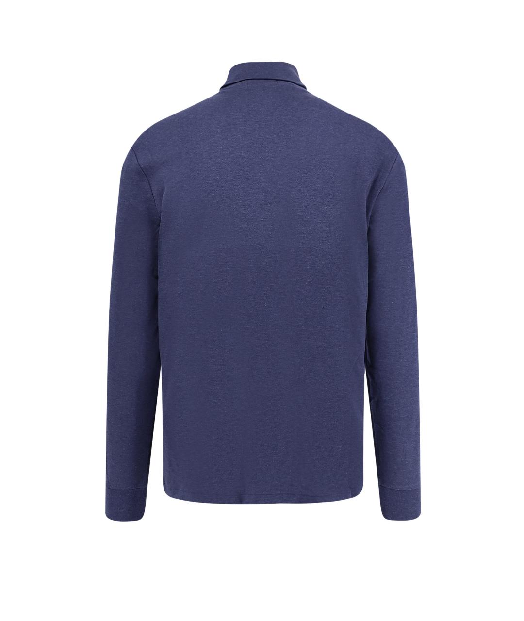 POLO RALPH LAUREN Синяя хлопковая водолазка, фото 2