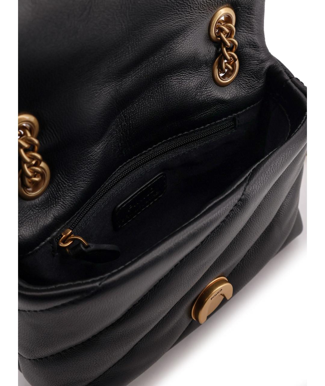 PINKO Черная кожаная сумка через плечо, фото 4