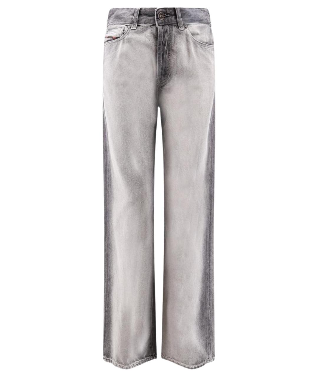 DIESEL Серые хлопковые прямые джинсы, фото 1