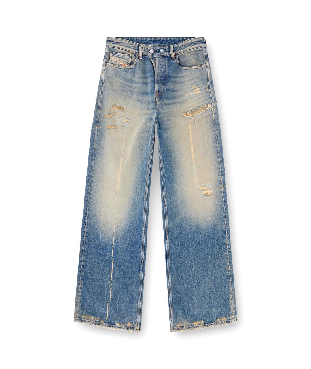 DIESEL Синие хлопковые прямые джинсы, фото 1