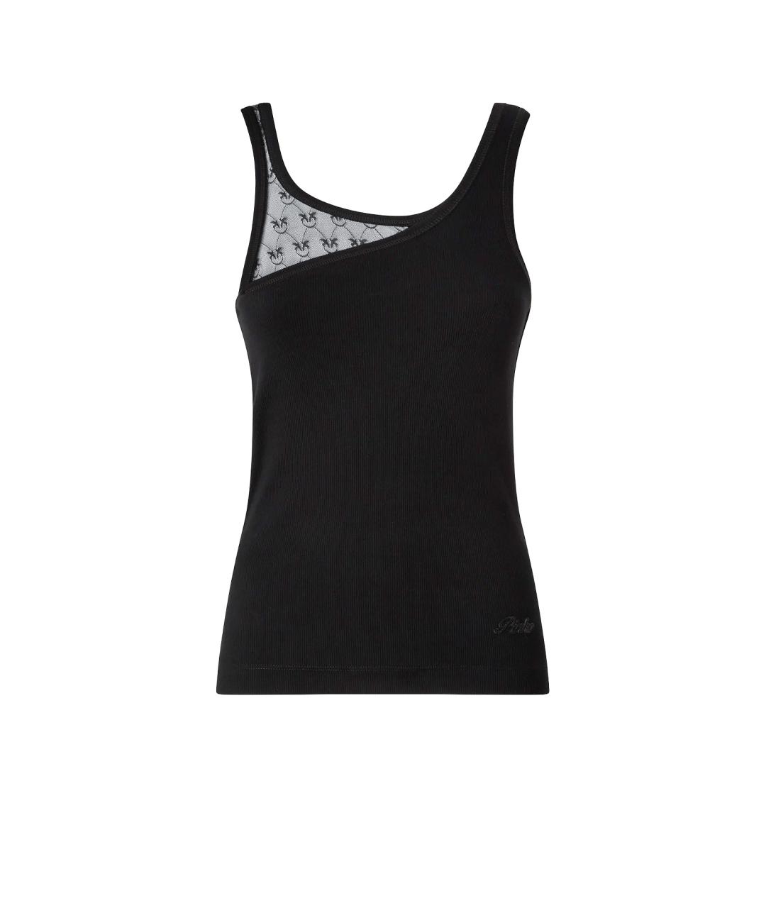 PINKO Черная хлопковая майка, фото 1