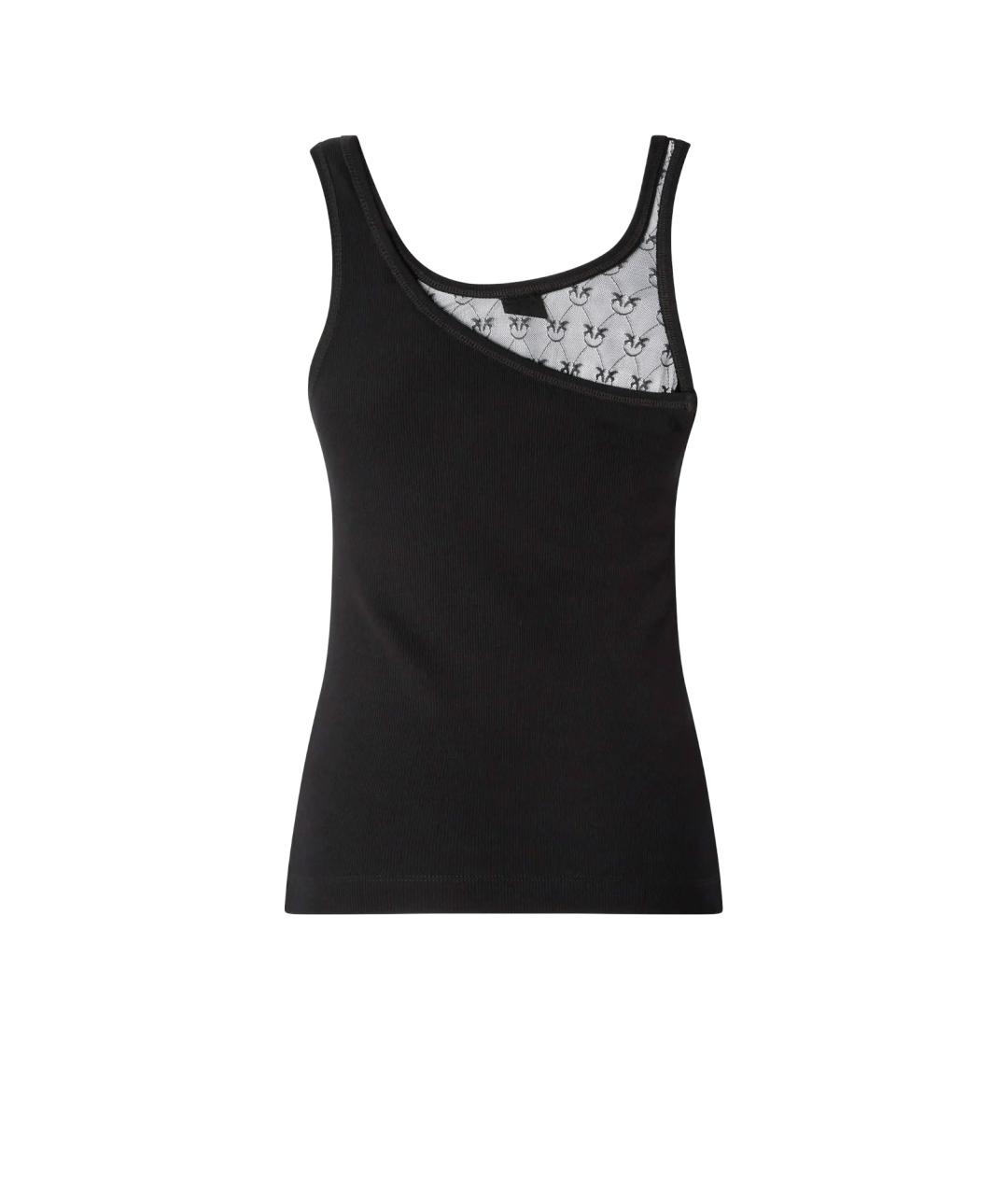 PINKO Черная хлопковая майка, фото 2