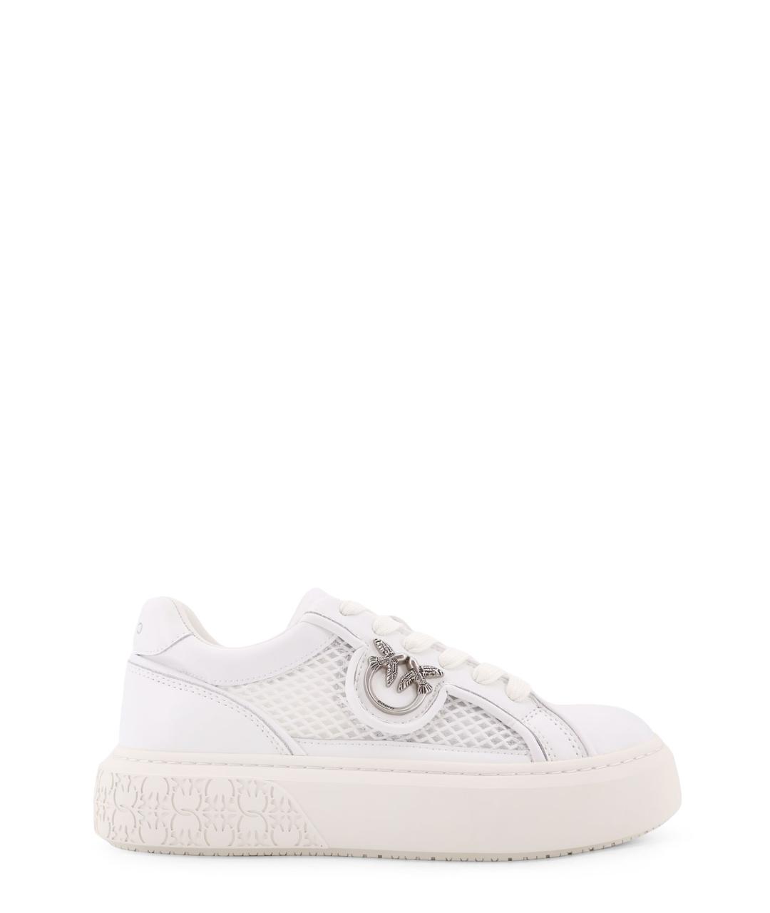 PINKO Белые кожаные кеды, фото 1