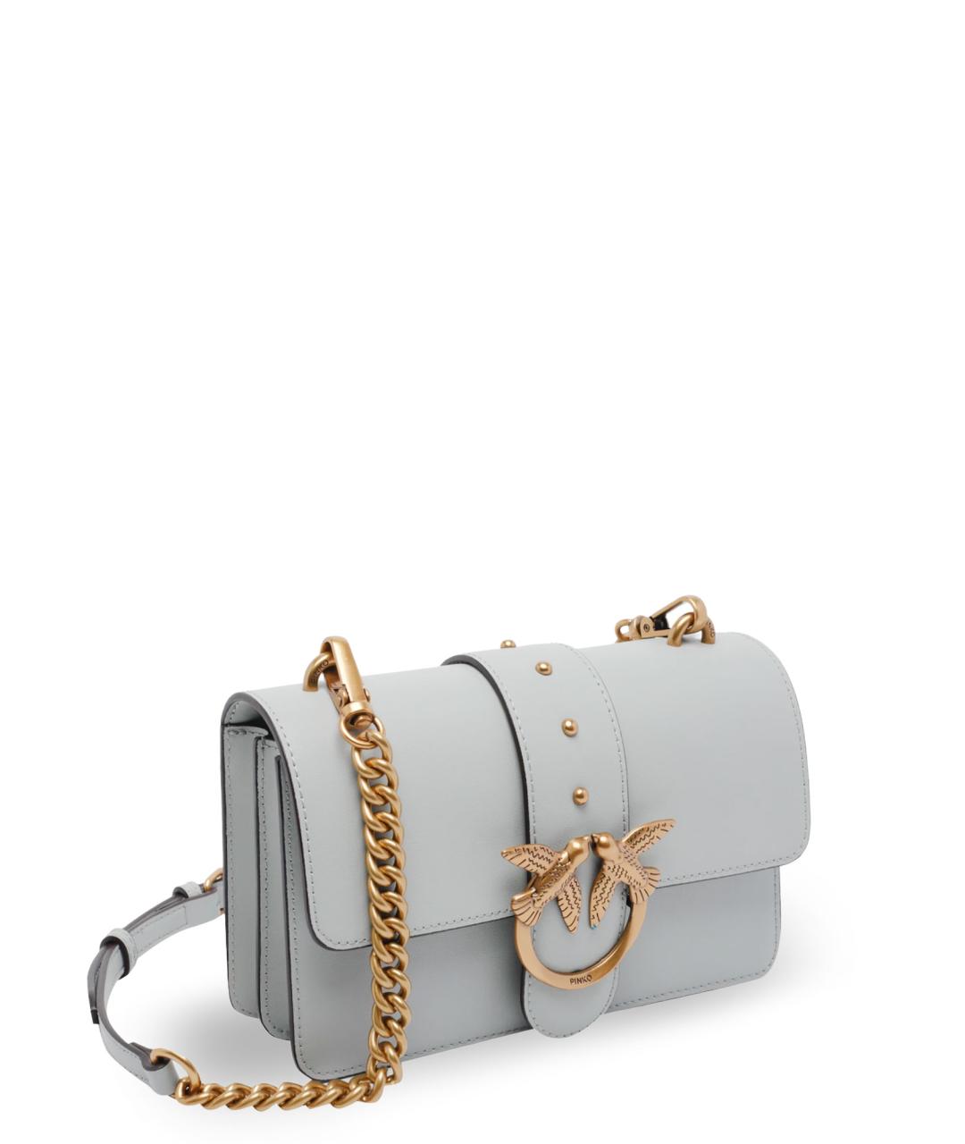PINKO Серая кожаная сумка через плечо, фото 3