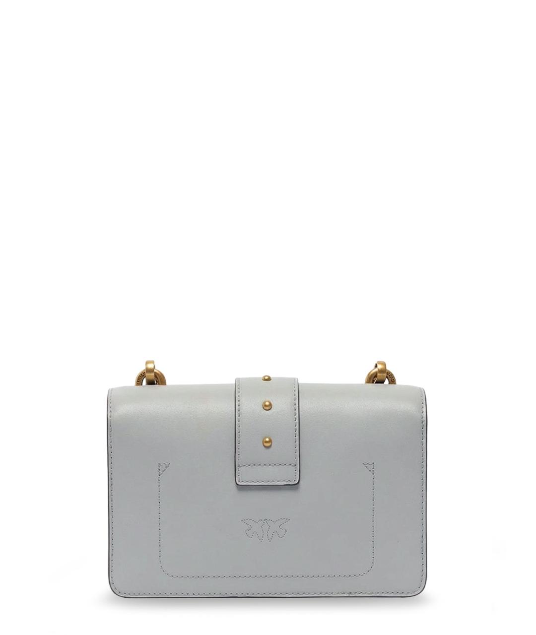 PINKO Серая кожаная сумка через плечо, фото 2