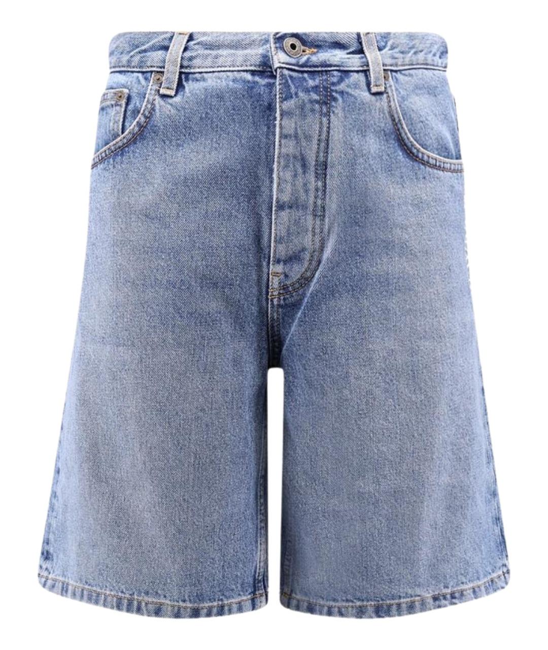 OFF-WHITE Голубые хлопковые шорты, фото 1