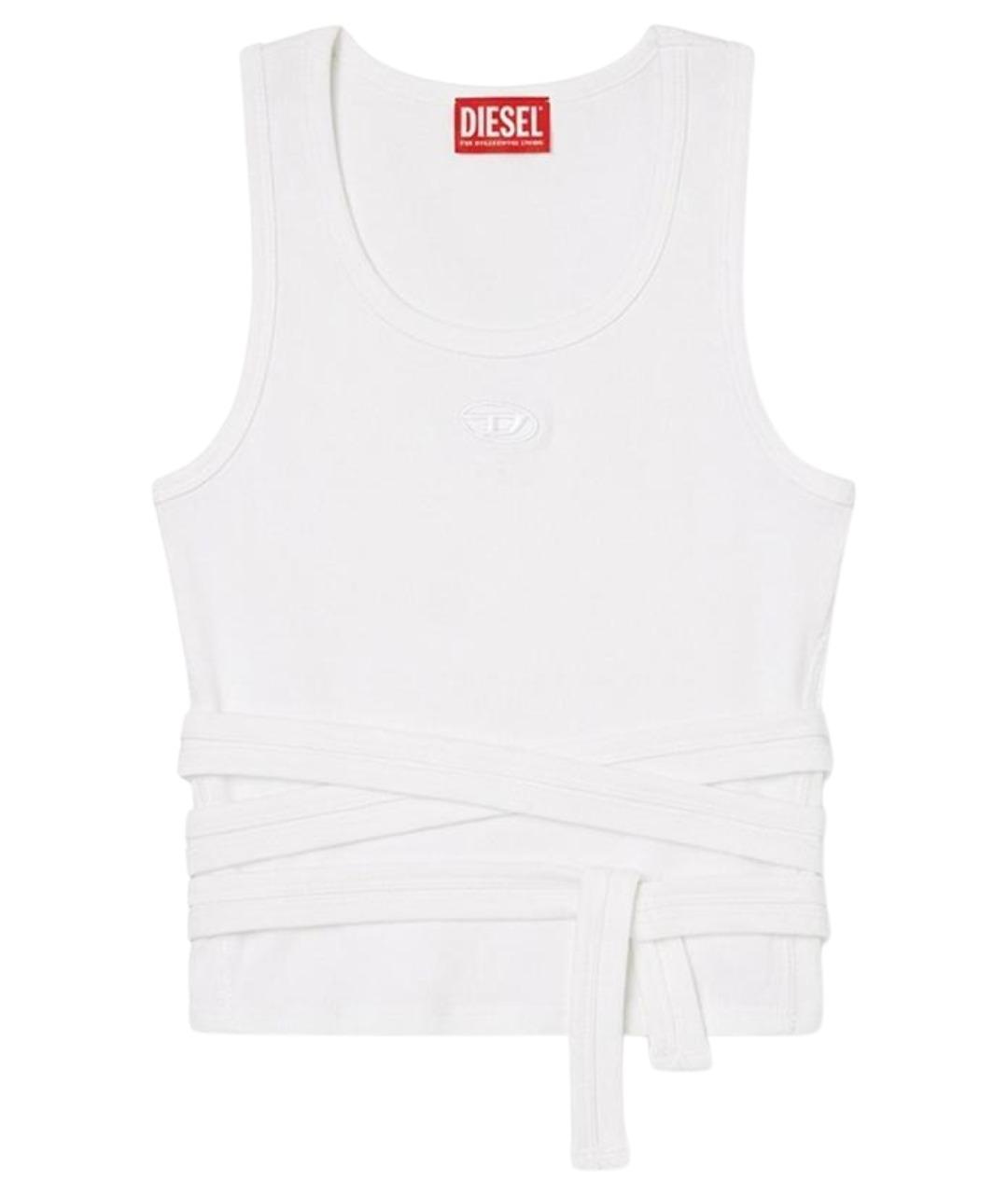 DIESEL Белая хлопко-эластановая майка, фото 1