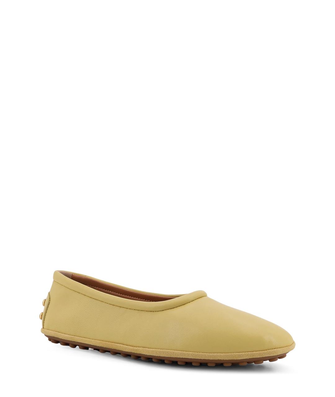 TOD'S Горчичные кожаные балетки, фото 2