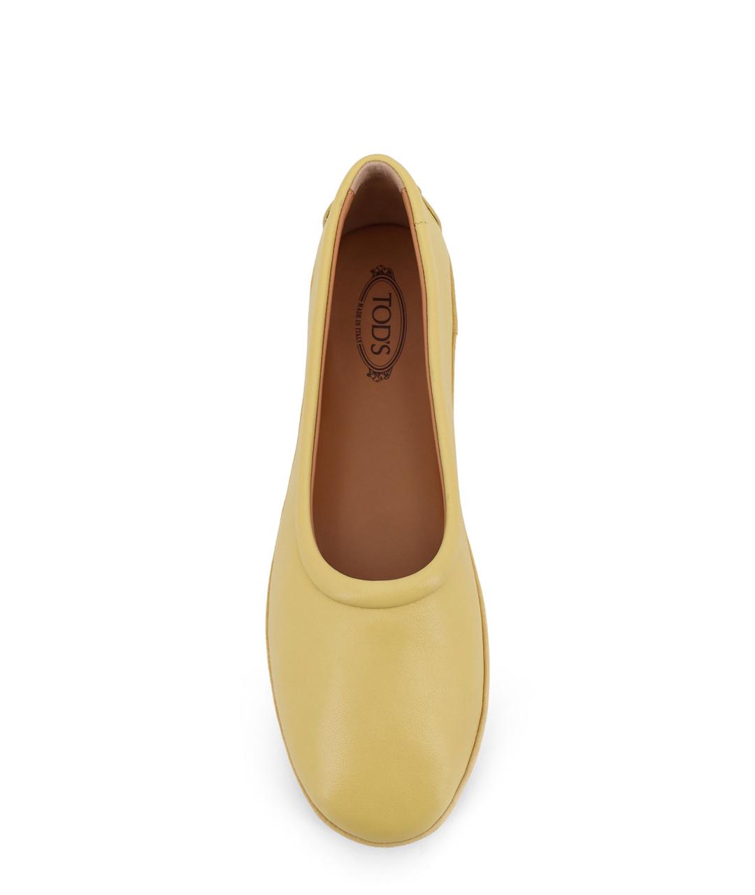 TOD'S Горчичные кожаные балетки, фото 5
