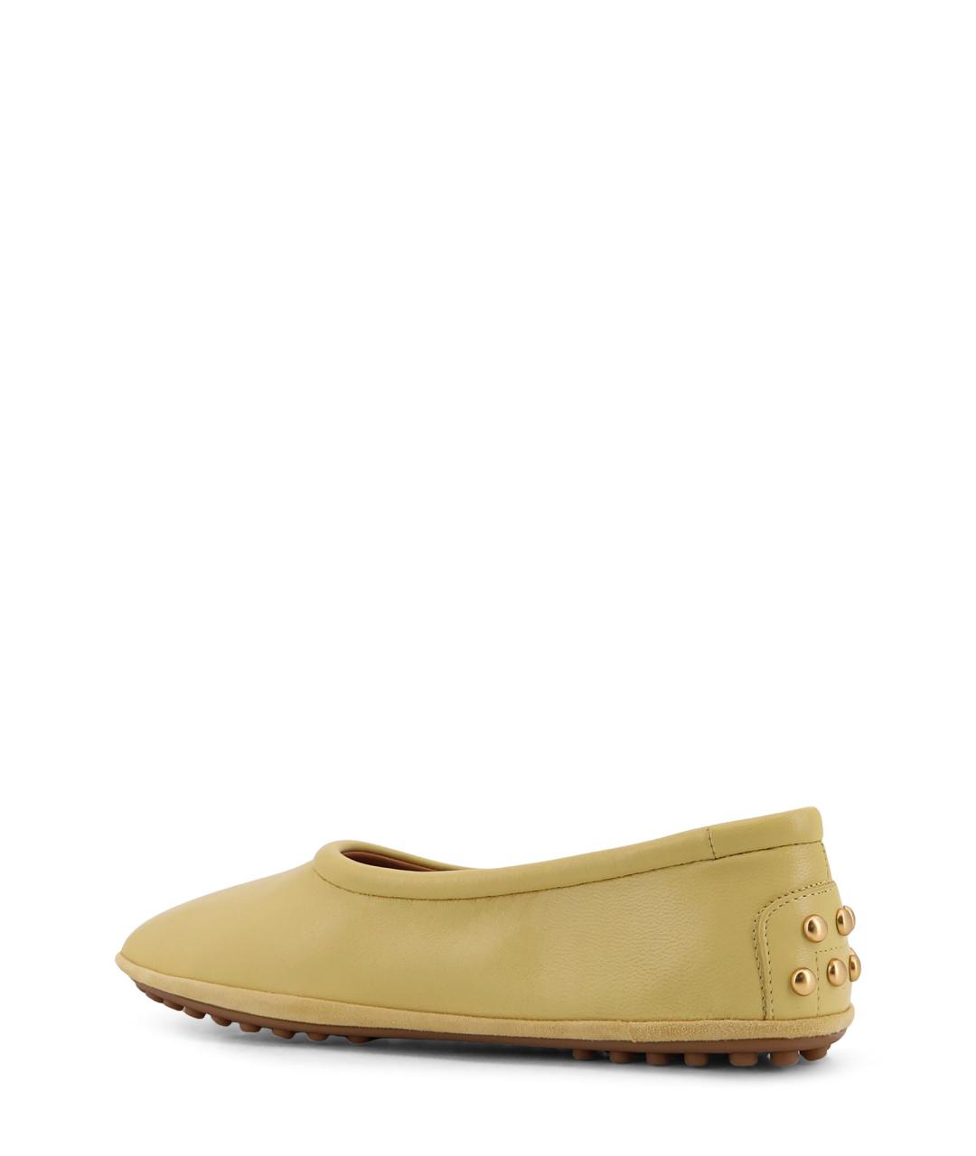 TOD'S Горчичные кожаные балетки, фото 3