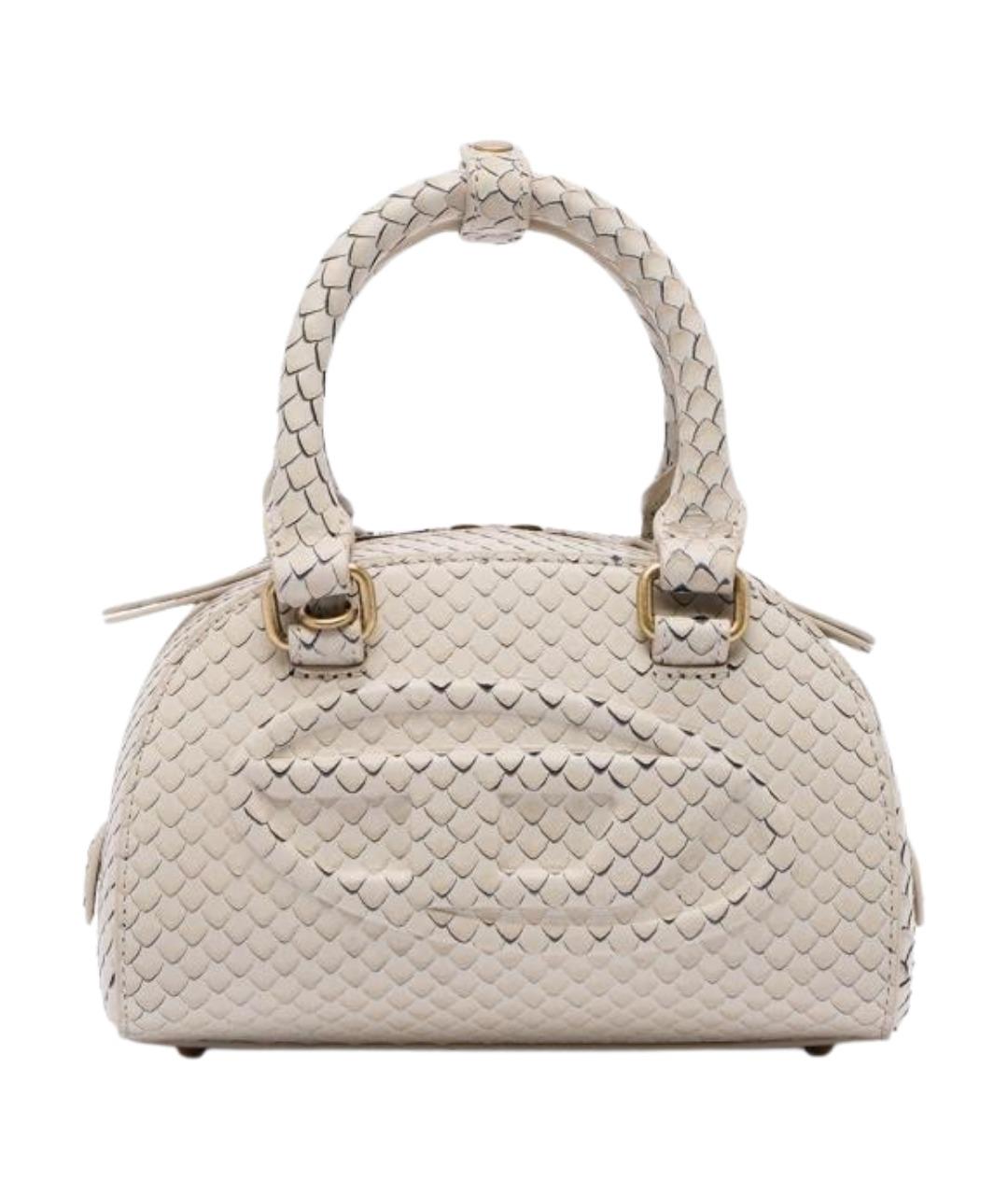 DIESEL Бежевая кожаная сумка с короткими ручками, фото 1