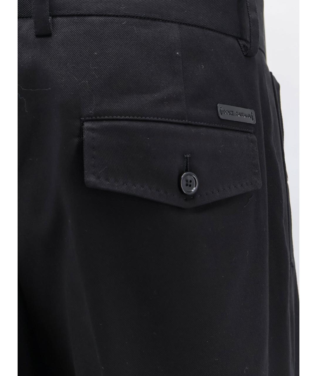 DOLCE&GABBANA Черные хлопко-эластановые повседневные брюки, фото 3