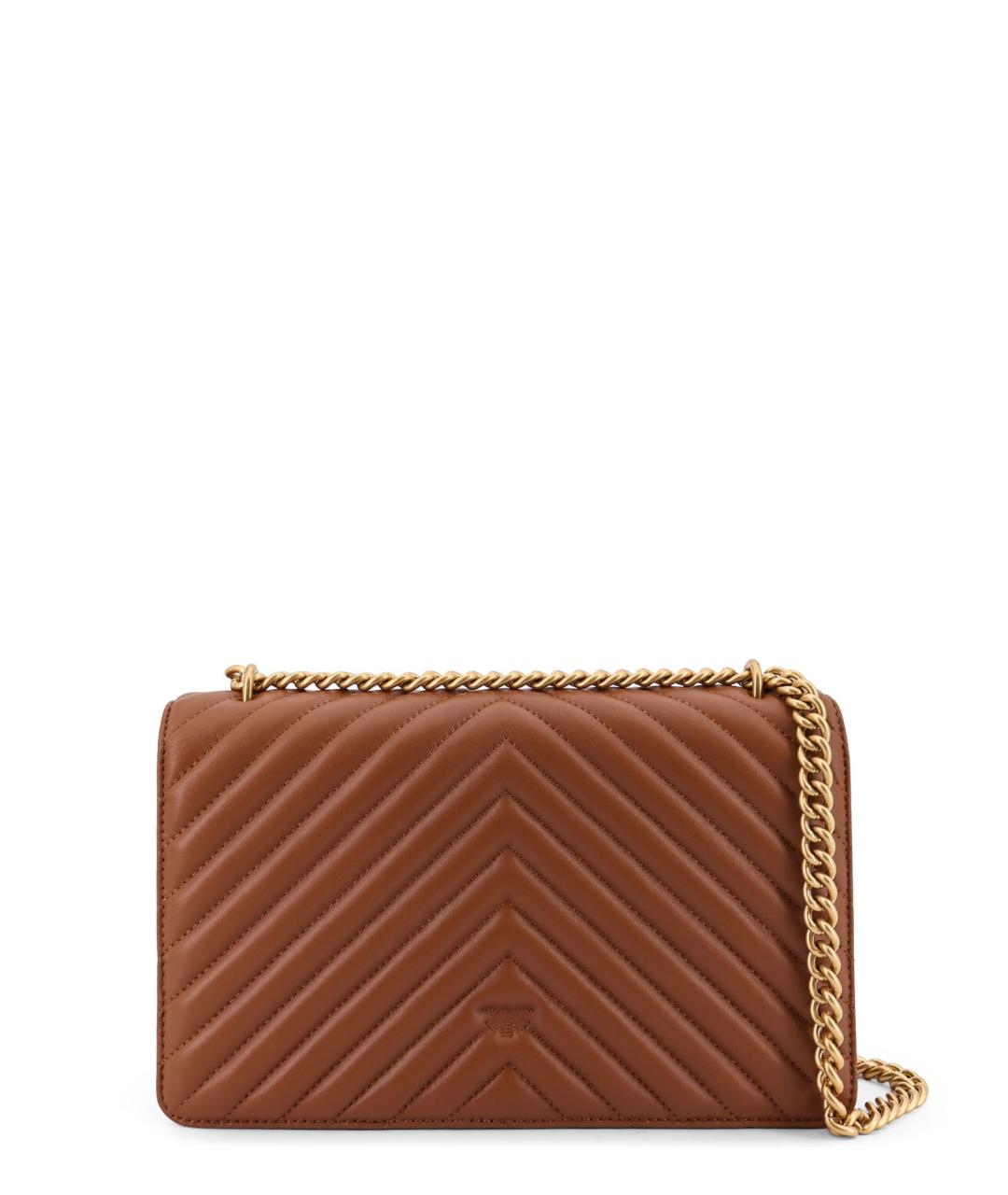 PINKO Коричневая кожаная сумка через плечо, фото 2