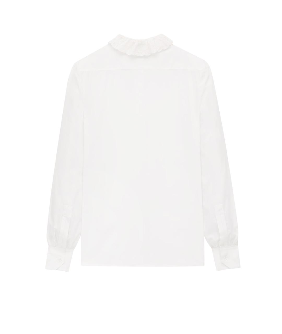 SAINT LAURENT Белая хлопковая рубашка, фото 2