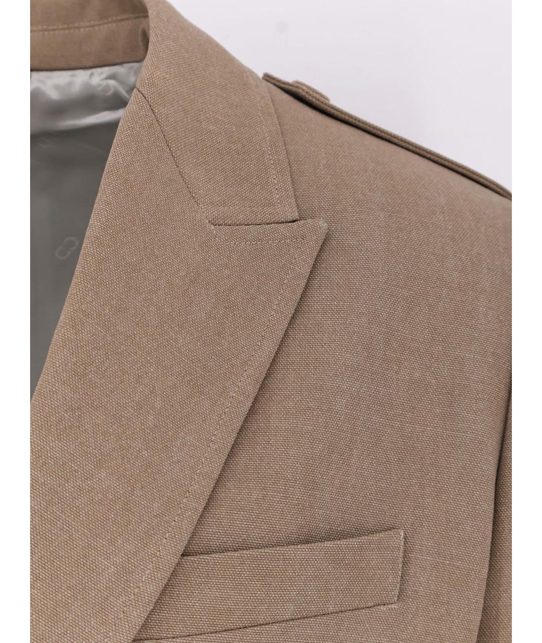 CHRISTIAN DIOR Бежевый шерстяной пиджак, фото 3