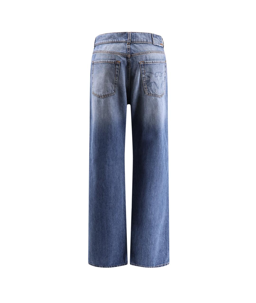 PINKO Синие хлопковые прямые джинсы, фото 2