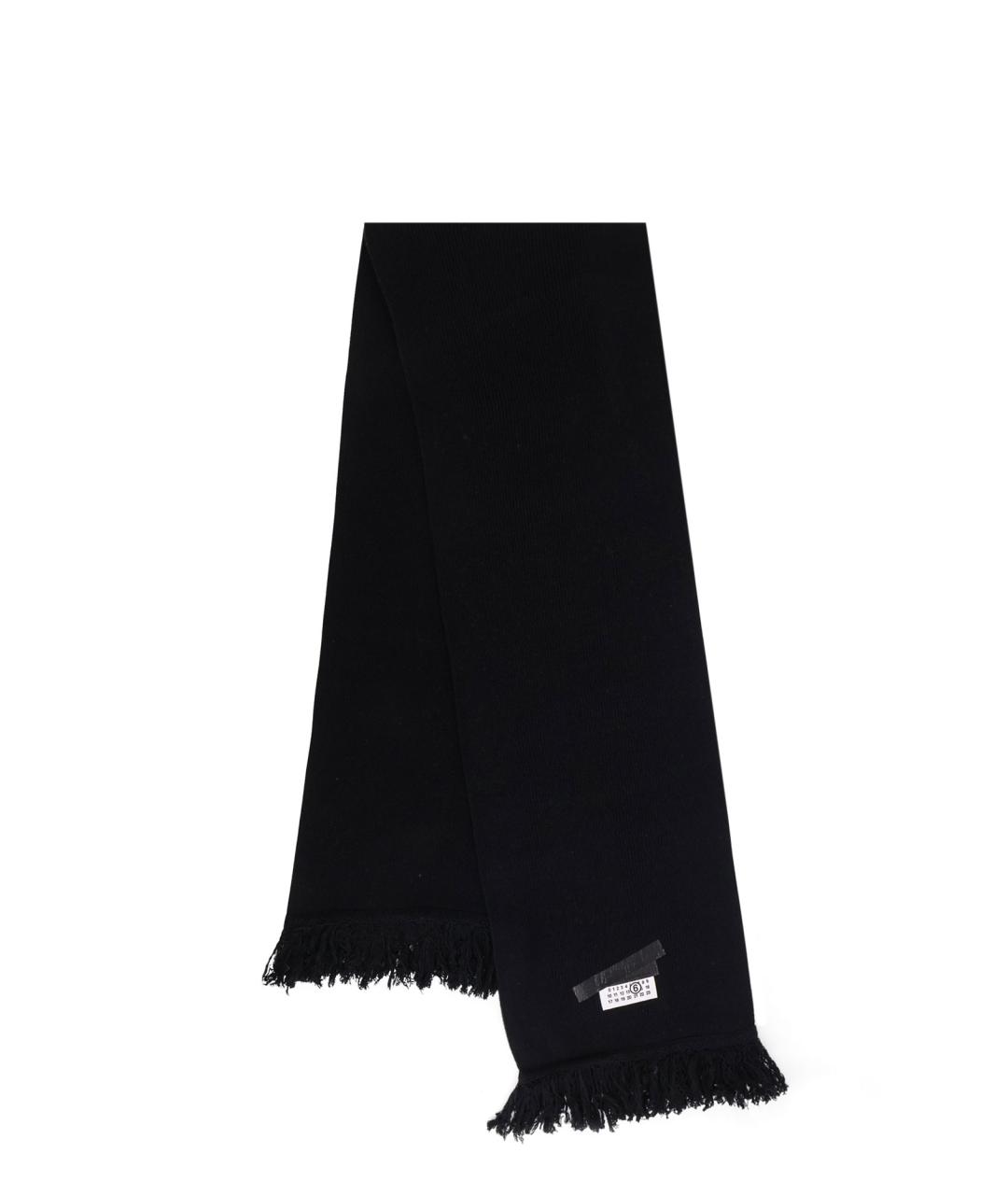 MM6 MAISON MARGIELA Черный шерстяной шарф, фото 1