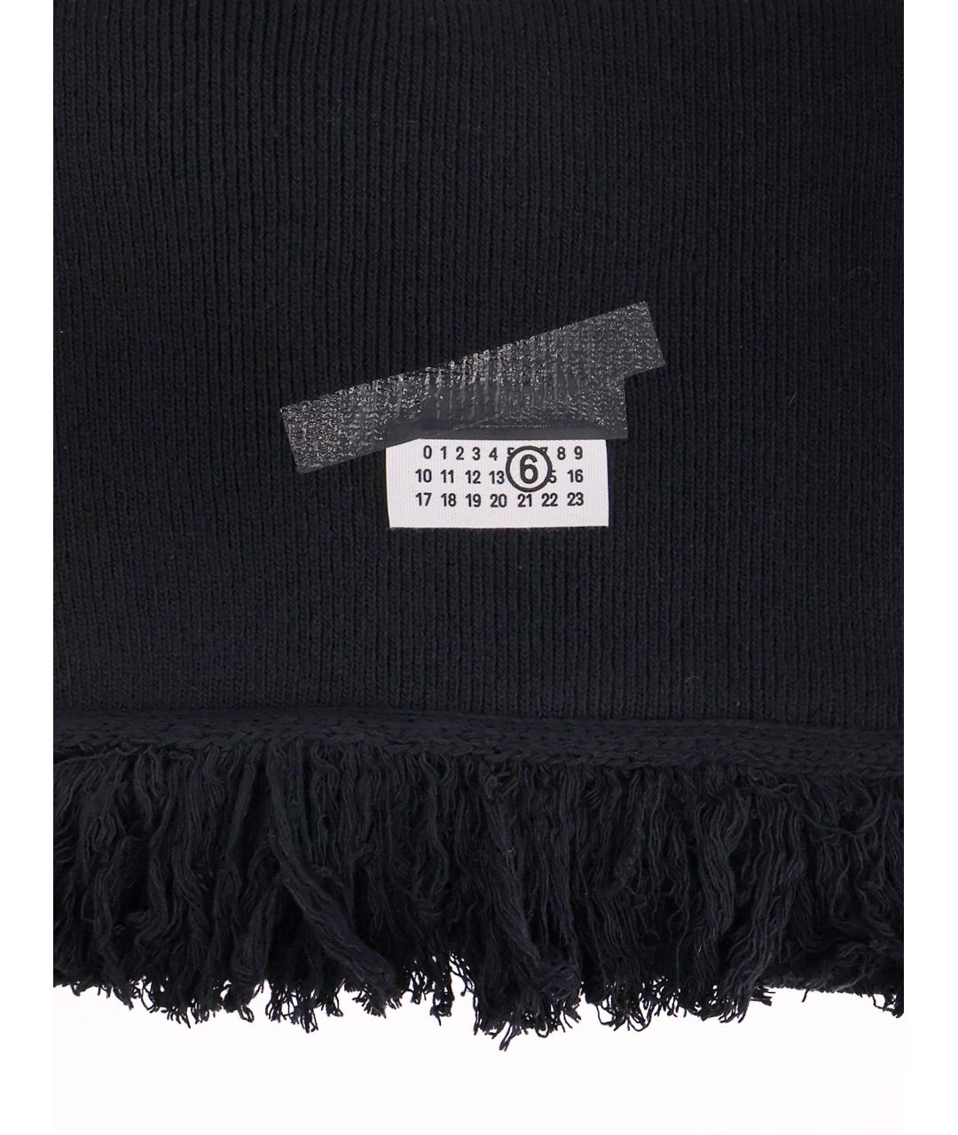 MM6 MAISON MARGIELA Черный шерстяной шарф, фото 2
