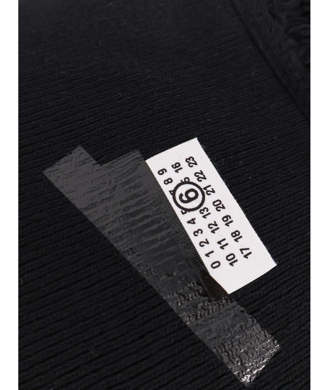 MM6 MAISON MARGIELA Черный шерстяной шарф, фото 3