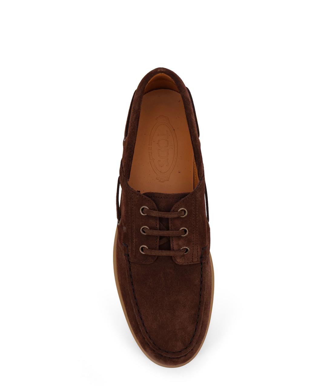 TOD'S Коричневые замшевые лоферы, фото 5