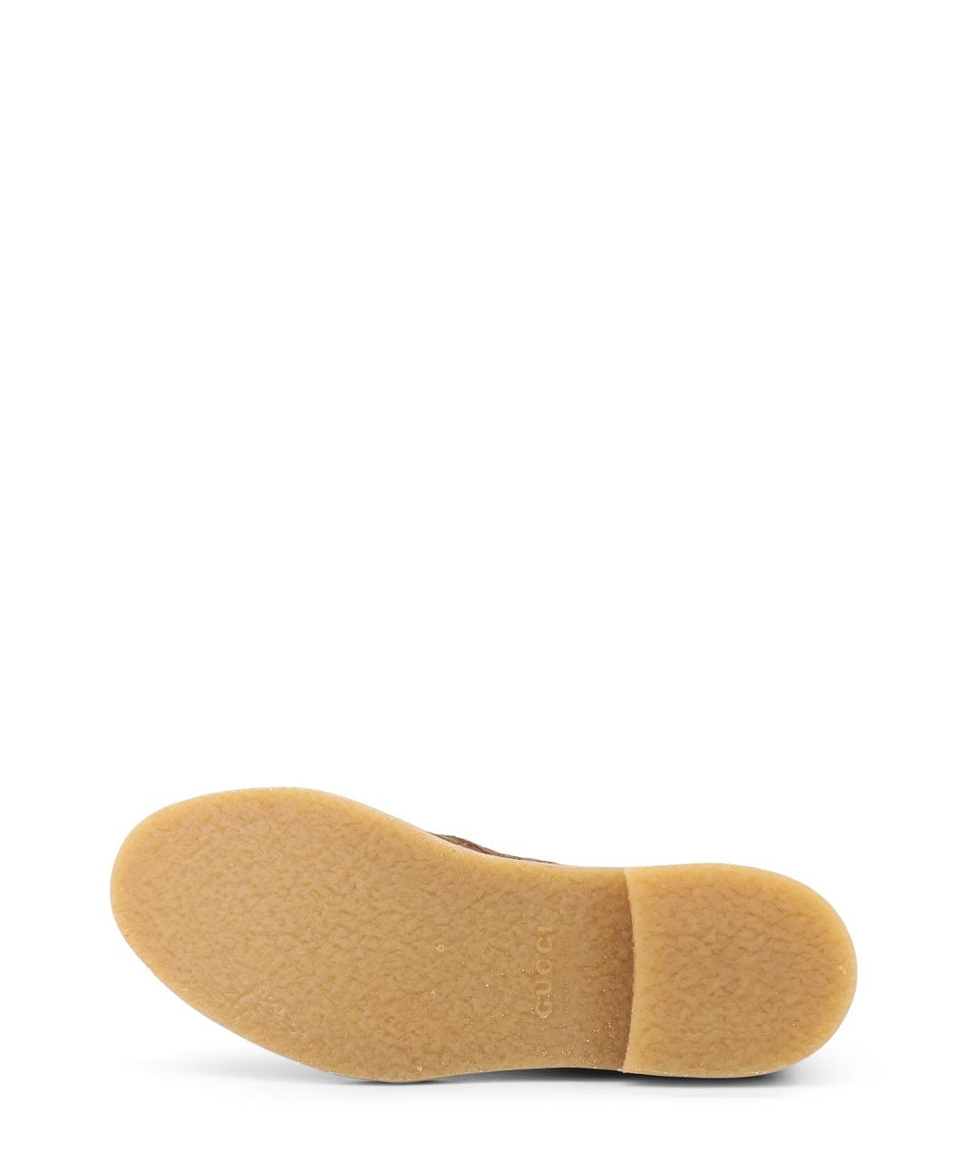 GUCCI Коричневые замшевые низкие ботинки, фото 4