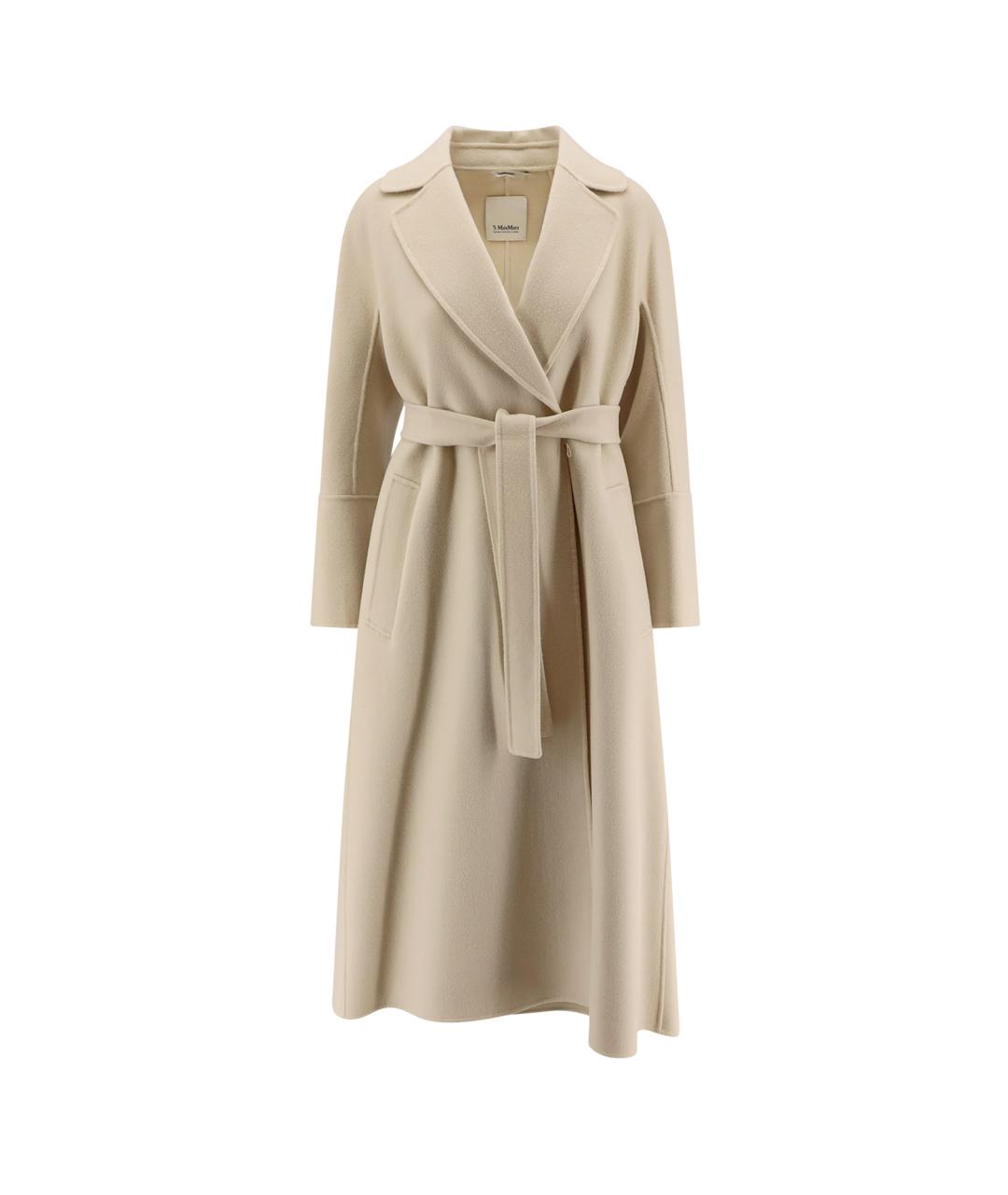 'S MAX MARA Бежевое шерстяное пальто, фото 4
