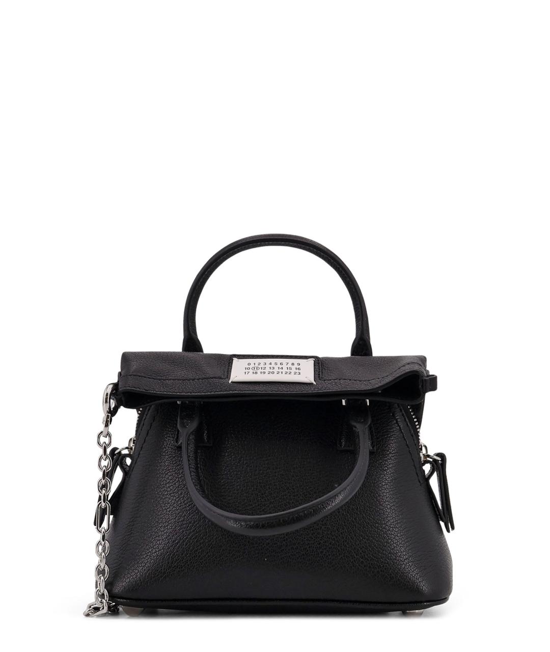 MAISON MARGIELA Черная кожаная сумка тоут, фото 1