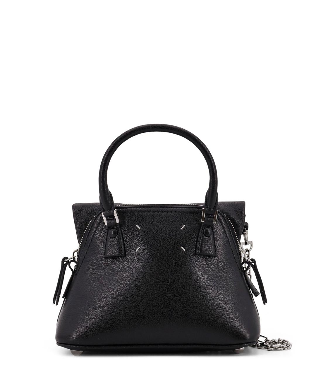 MAISON MARGIELA Черная кожаная сумка тоут, фото 2