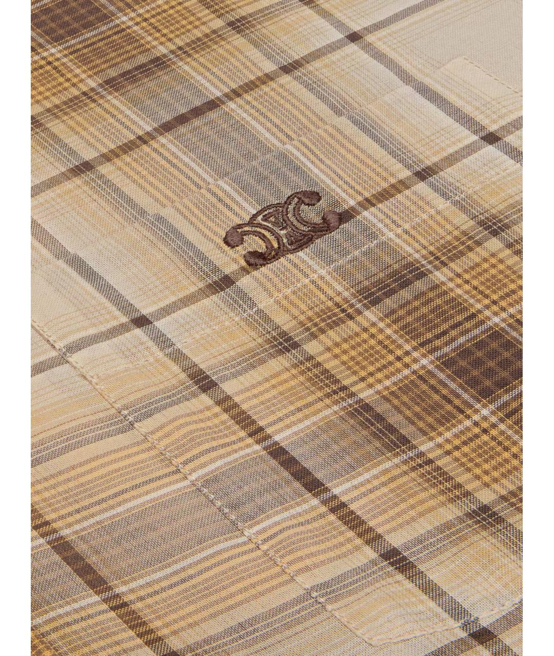 CELINE Бежевая хлопковая кэжуал рубашка, фото 3