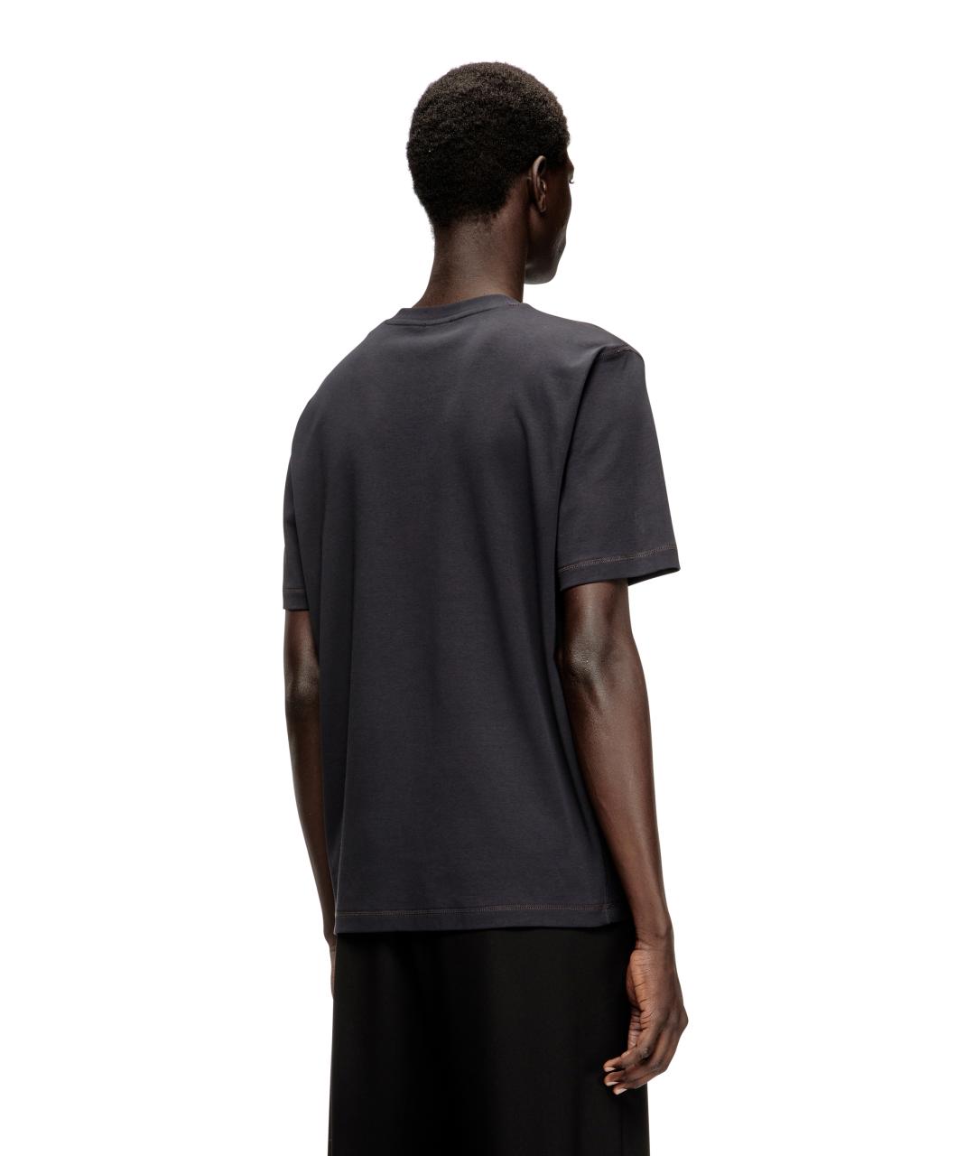 DIESEL Черная хлопковая футболка, фото 3