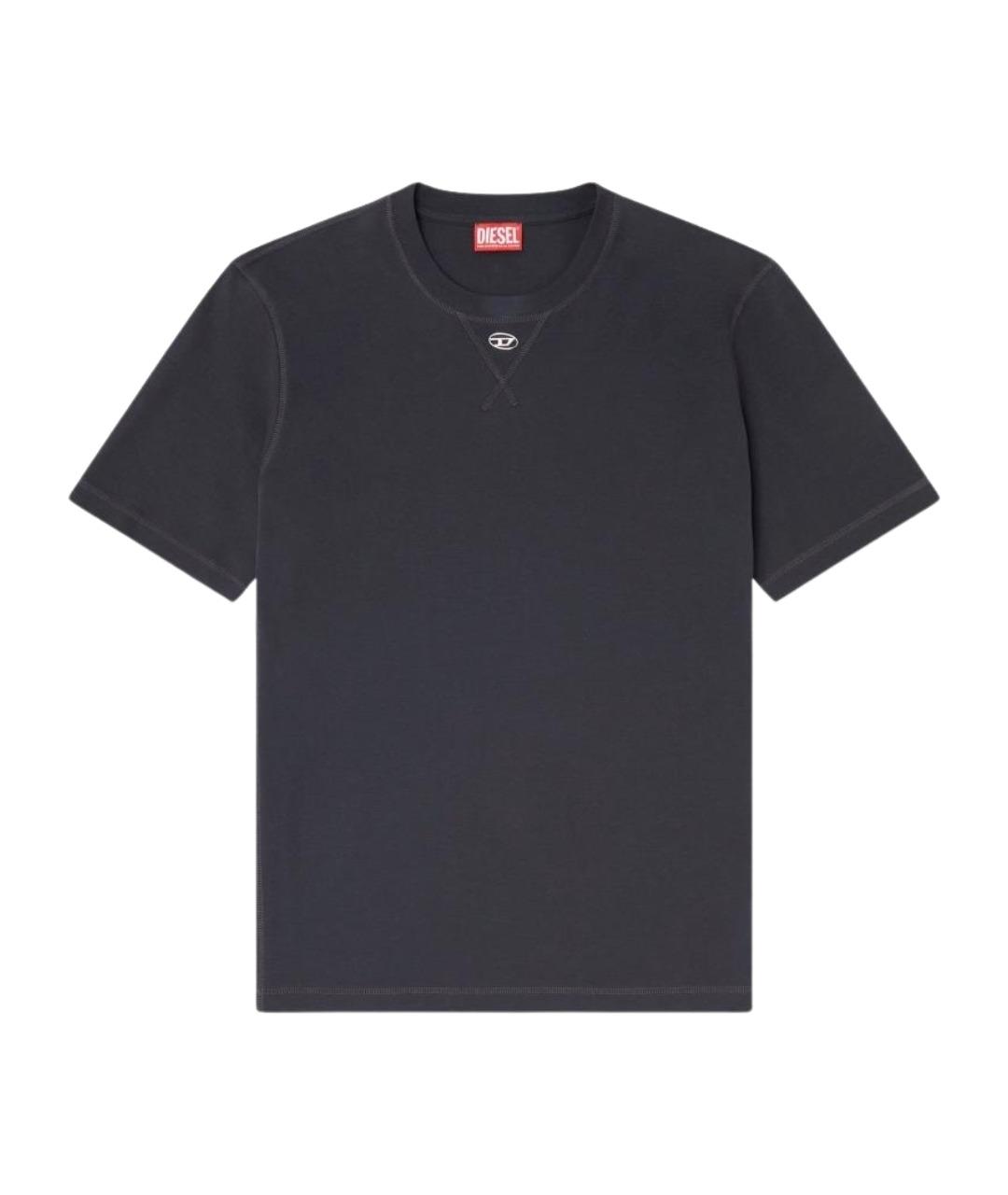 DIESEL Черная хлопковая футболка, фото 1