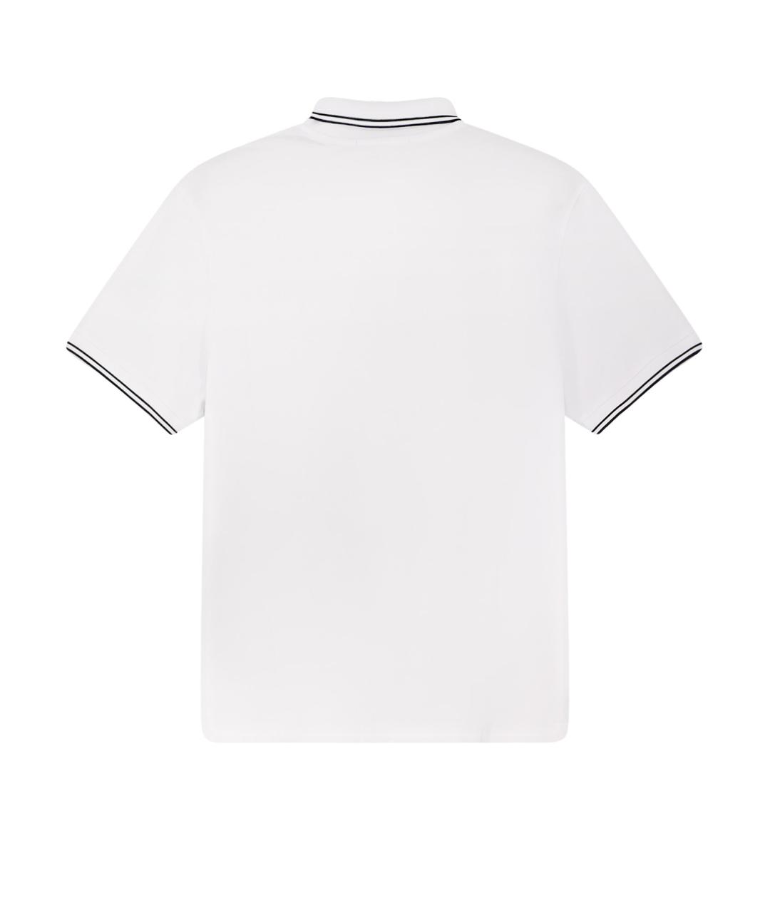 STONE ISLAND Белое хлопковое поло с коротким рукавом, фото 2