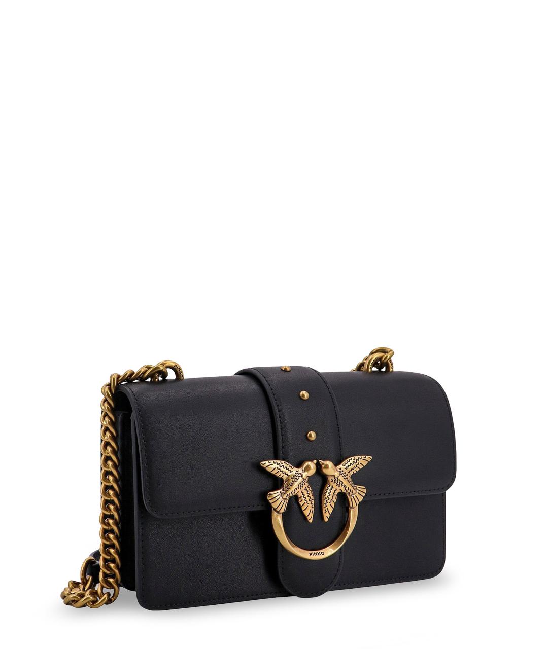 PINKO Черная кожаная сумка через плечо, фото 3