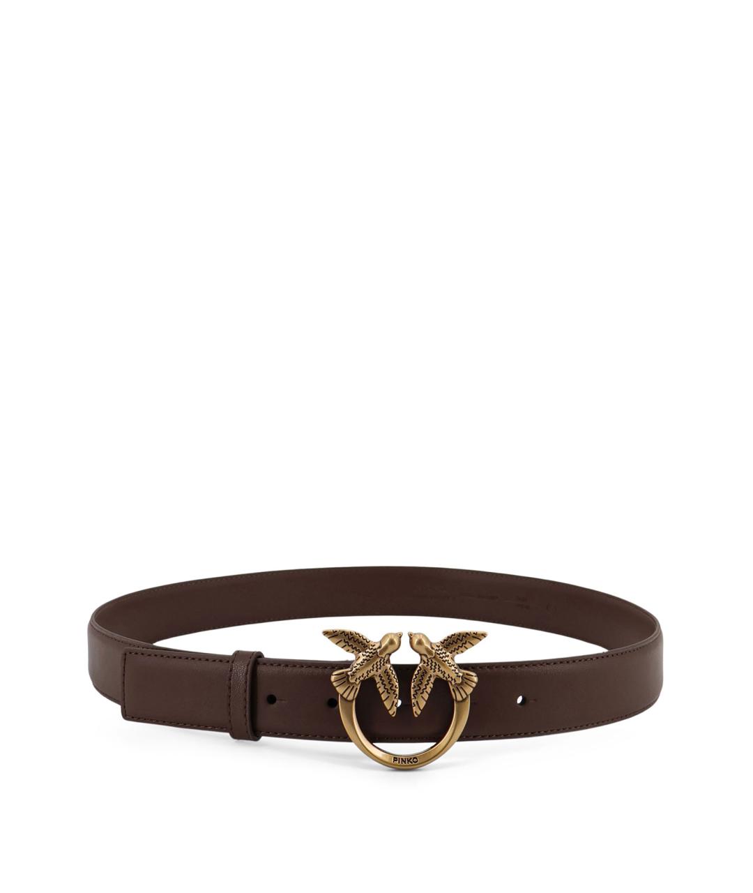 PINKO Коричневый кожаный ремень, фото 1