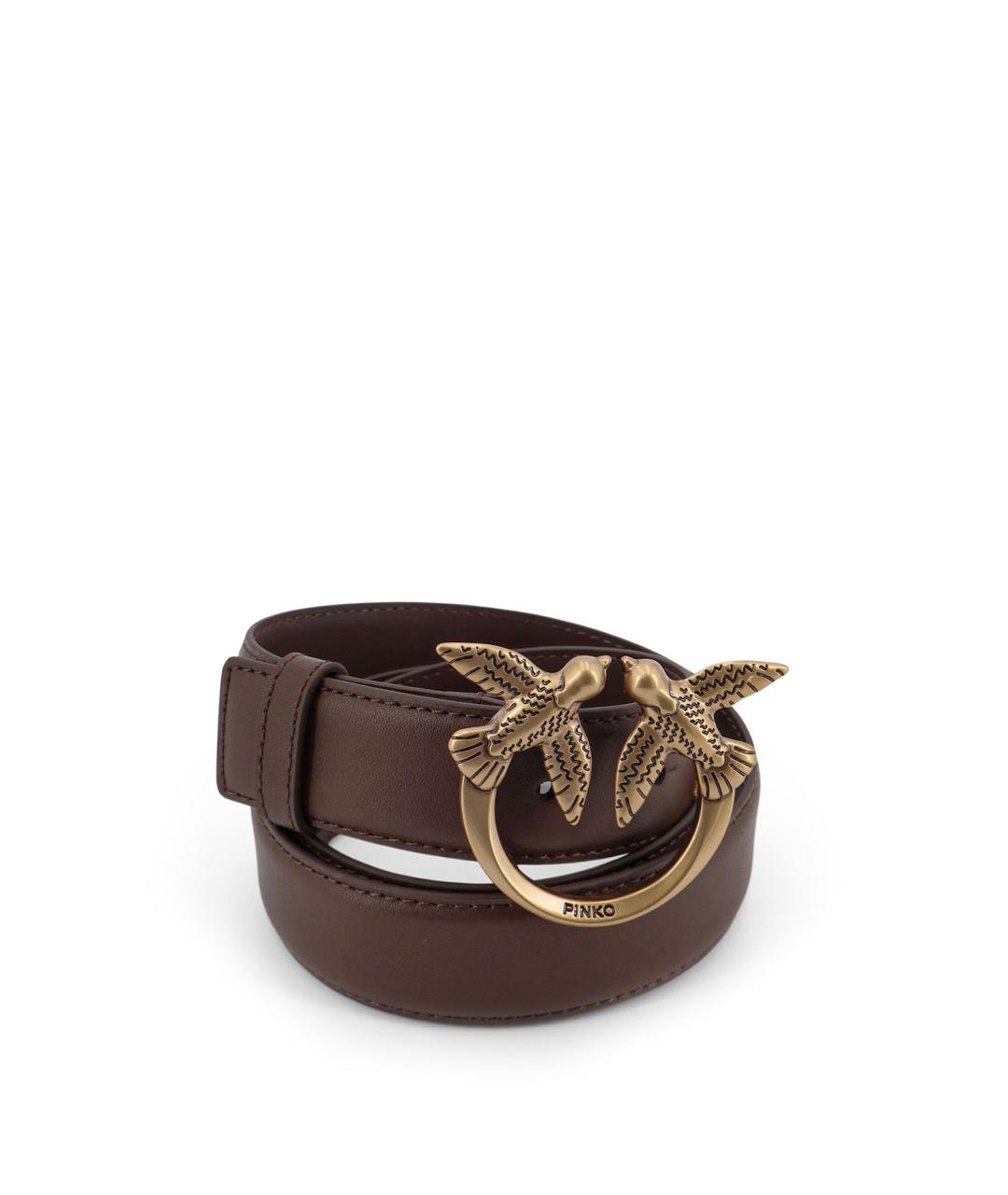 PINKO Коричневый кожаный ремень, фото 3