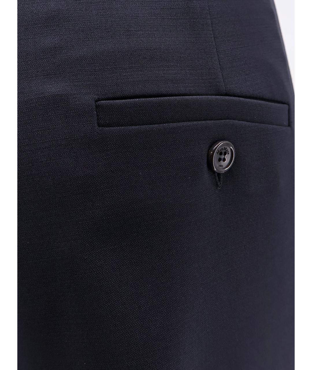 MAX MARA Темно-синие шерстяные прямые брюки, фото 3