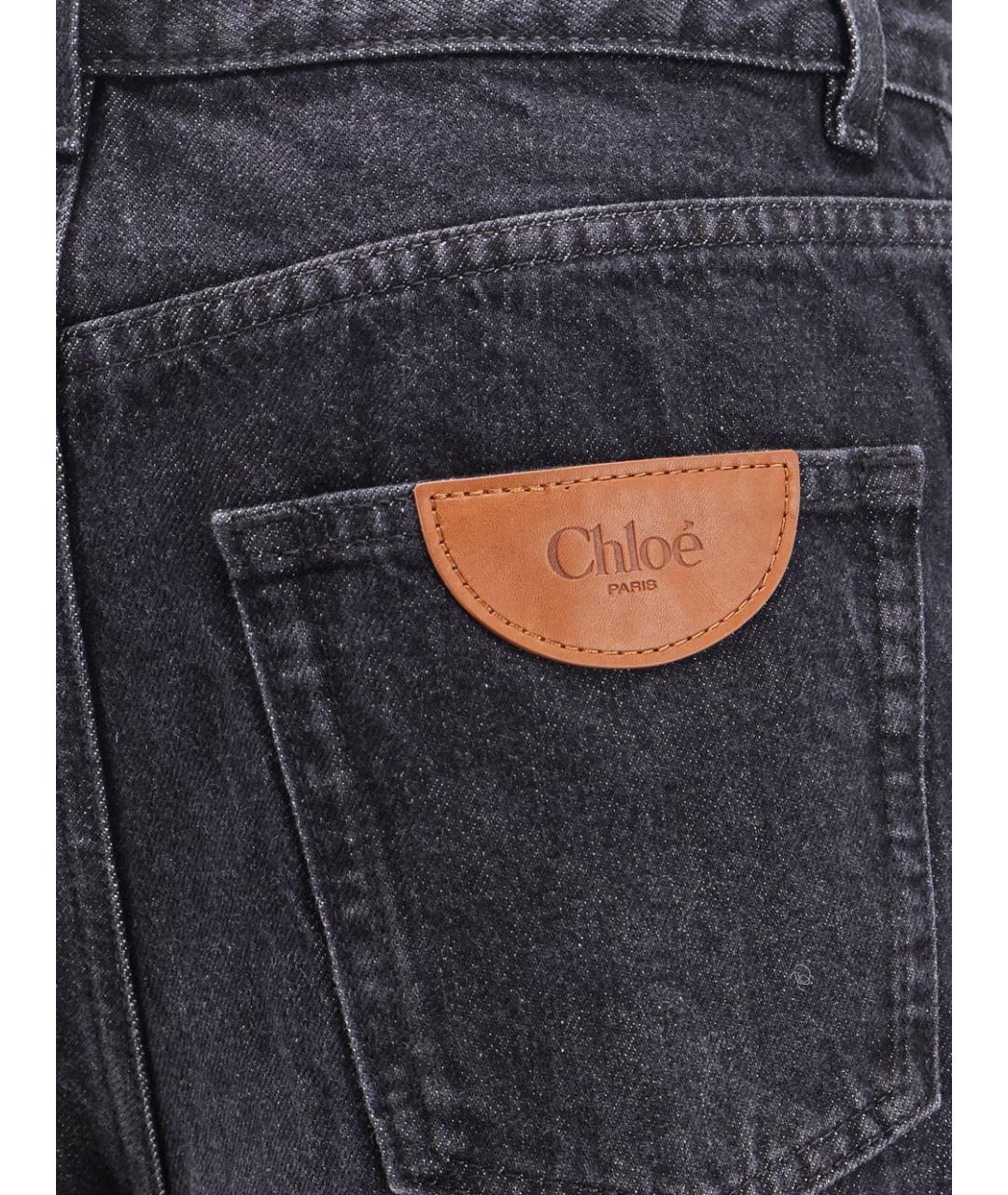 CHLOE Серые хлопковые прямые джинсы, фото 3